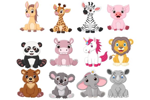 Adorable Designs with Cartoon Baby Animal Bundle