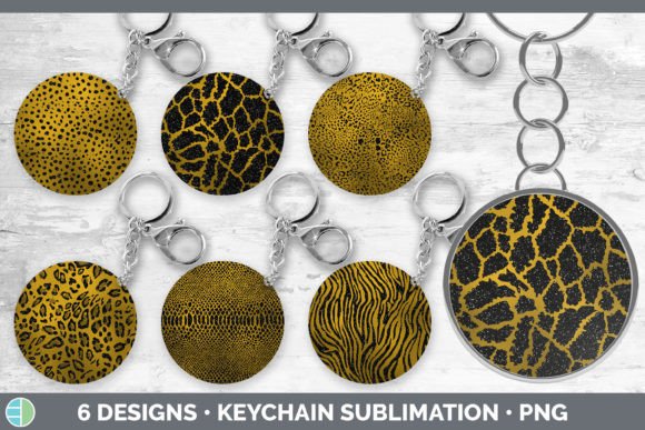 Amber Animal Print Keychain Bundle: Digital Design Assets