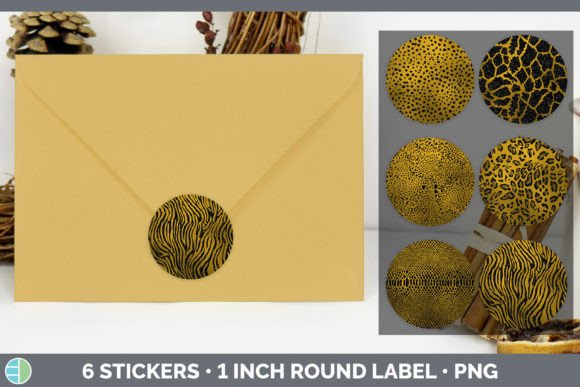 Amber Animal Print Stickers: Bold Digital Design Assets