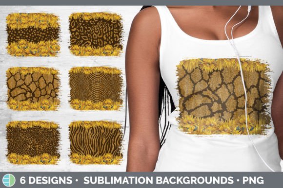 Animal Print Sunflower Distressed Sublim: Bold & Artistic Style