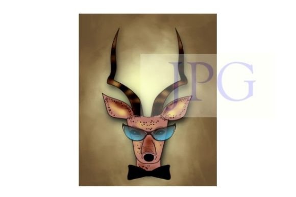 Antelope Deer Print Wild Animal Art: Nature-Inspired Digital Design