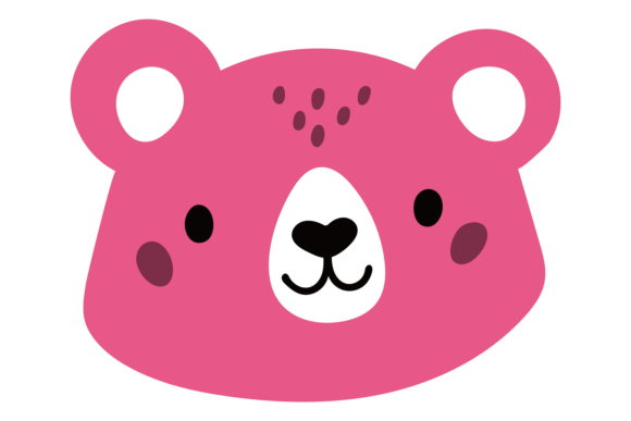 Bear Face: Crafting Warmth with a Cute Smiling Animal Head Portrait