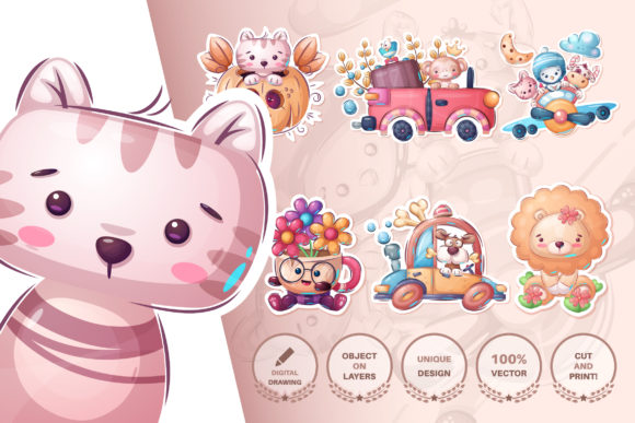 Bring Playful Charm to Projects with Cute Animal Stickers
