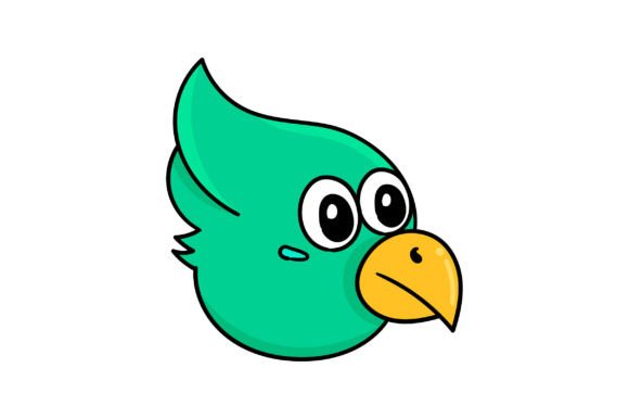Cartoon Animal Head Eagle Bird: A Playful Vector for Modern Brands