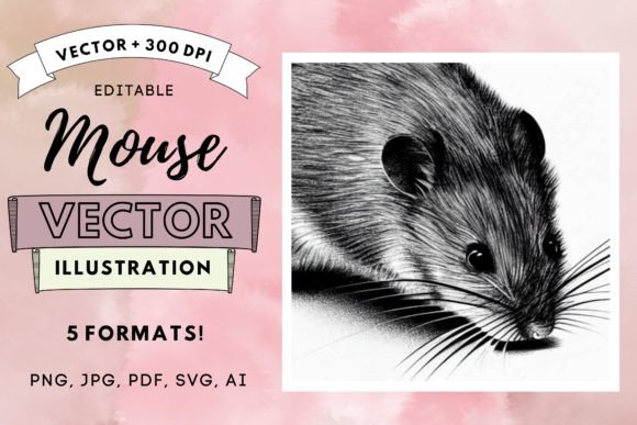 Charming Nursery Mouse Vector: A Designer's Whimsical Asset