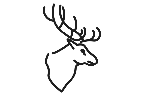 Deer Head Icon: Perfect for Hunting & Outdoor Design