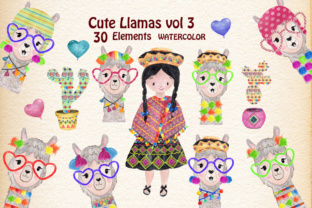 Funny Llama Clipart: Hand-Painted Charm for Modern Projects