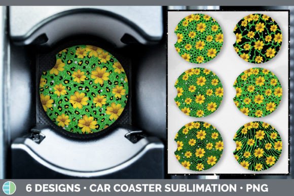 Green Animal Print Car Coaster | Sublima: A Bold Asset for Makers