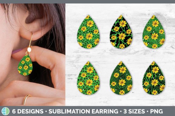 Green Animal Print Teardrop Earring | Su: A Sublimation Design Staple