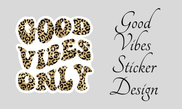 Leopard Animal Print GVO Text Sticker: Wild Design for Modern Brands
