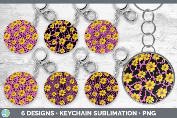 Pink Animal Print Keychain Bundle: Modern Design Assets