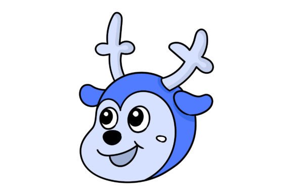 Reindeer Animal with Happy Smiling Face: A Designer's Delight