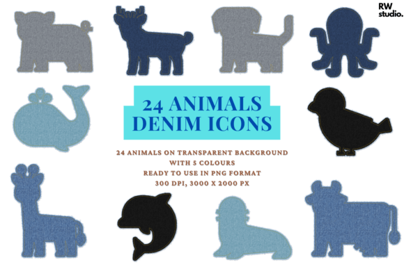Unleash Wild Style with 24 Animals Denim Graphic