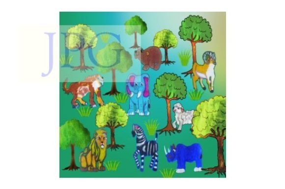 Wild Animal Forest Children Art Print: Whimsical Design for Modern Creators