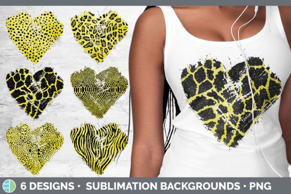 Yellow Animal Print Heart Distressed Cli: A Design Powerhouse